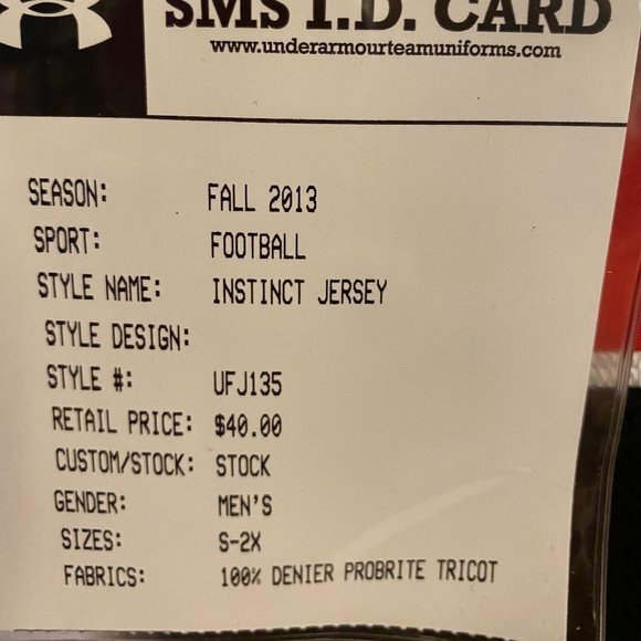 Under Armour SMU Mustangs Football/Practice Jersey Black Men's L #25 - Picture 6 of 6